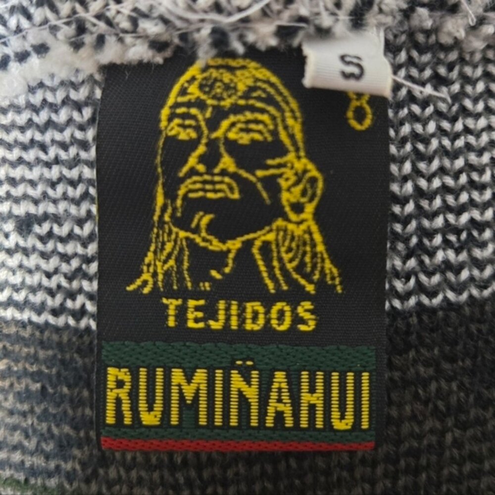Vintage Wool Tejidos Ruminahui Alpaca Zipup Hoodie Sweater Jacket Size S